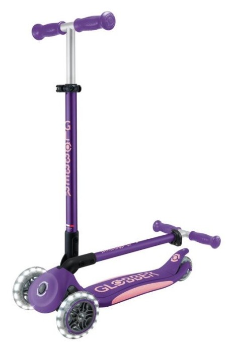 Самокат GLOBBER серії ELITE LIGHTS, фіолетово-рожевий, колеса з підсвіткою, 50кг, 3+, укр, укр