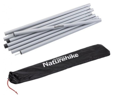 Стійки для тенту сталеві оцинковані Naturehike Steel poles Updated NH19PJ042, 25мм*2.4м, сірі (2 шт)