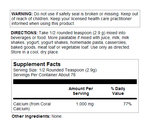 Coral Calcium Powder 1000mg - 8oz