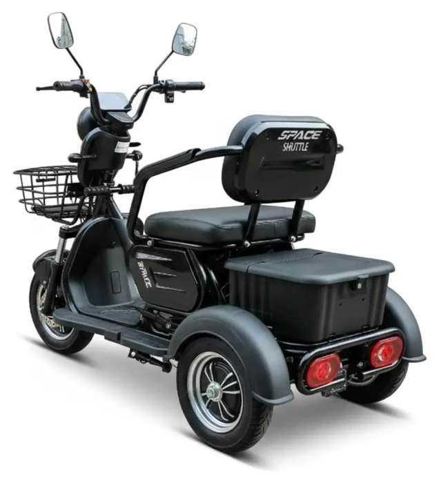 Электроскутер трехколесный SPACE SHUTTLE 72B 1000Вт 20А*г барабан/барабан свинцово-кислотный черный 2026