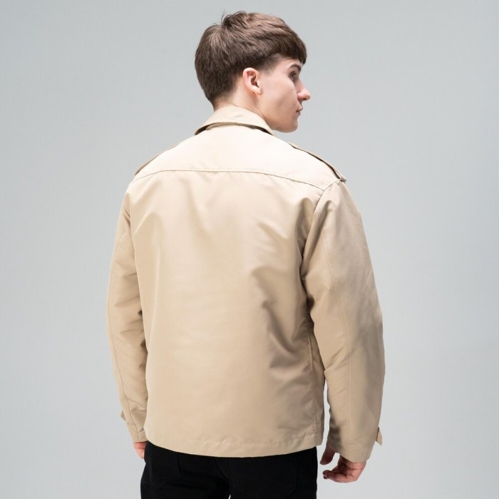 Тренч Slavni мужской весна осень бежевый, Стильный тренч Slavni Rebel бежевый