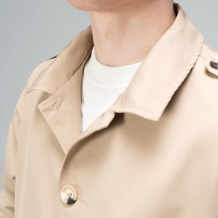 Тренч Slavni мужской весна осень бежевый, Стильный тренч Slavni Rebel бежевый