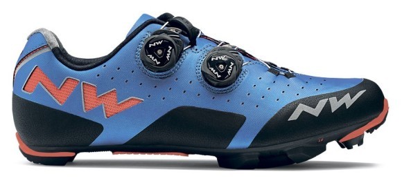 Туфли велосипедные Northwave REBEL M 43 (10.5US) Blue/lobster orange (80182042-24) O