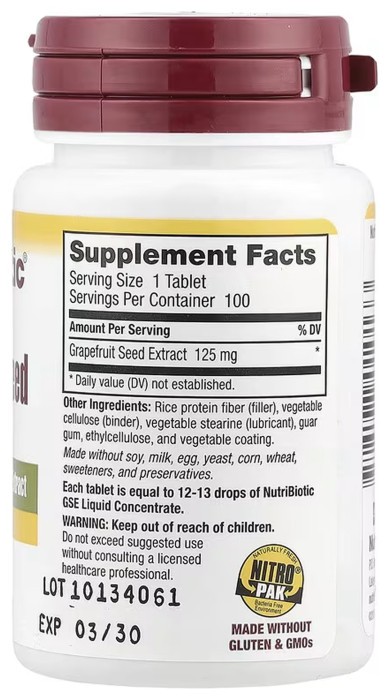 Grapefruit Seed Extract 125mg - 100 tabs