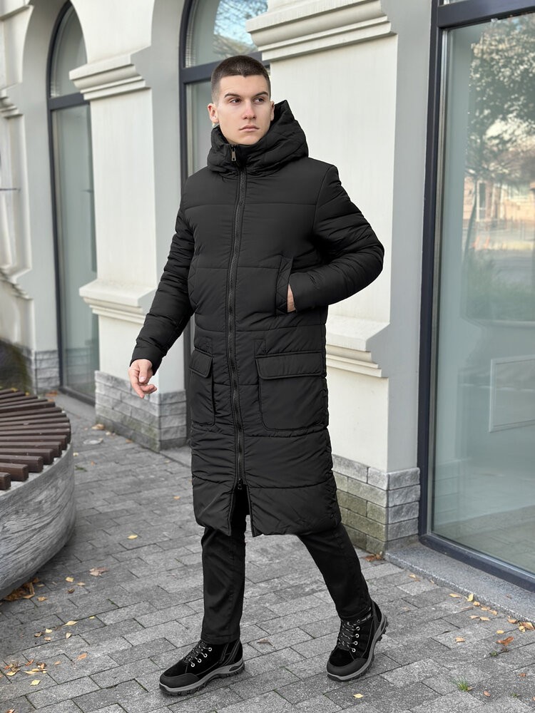 Чоловіча зимова куртка чорна Pobedov Tank M, укр, укр