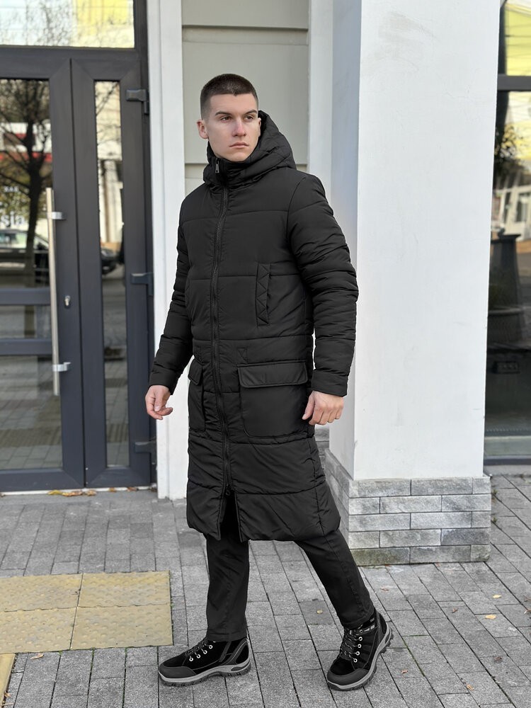 Чоловіча зимова куртка чорна Pobedov Tank M, укр, укр