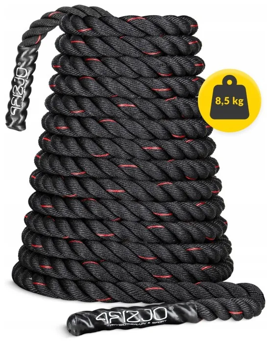 Канат тренировочный 4FIZJO Battle Rope 12 м для кроссфита Black (P-5907739312259)