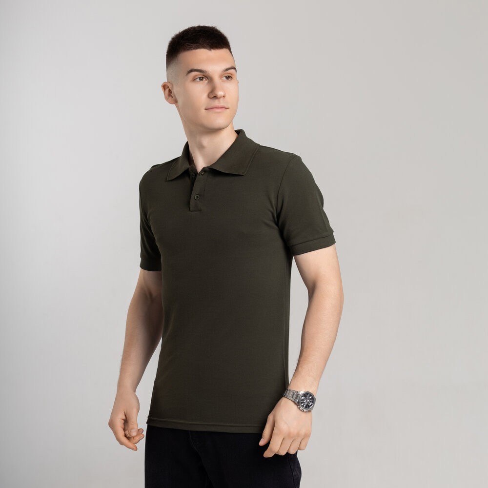Хаки футболка поло весенне. Легкое летнее мужское хаки поло Pobedov Royal Batal