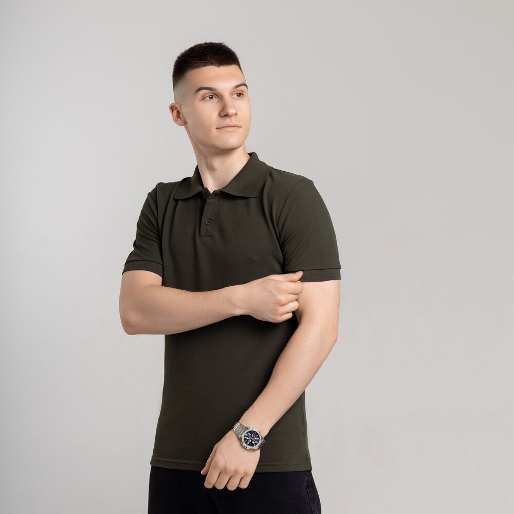 Хаки футболка поло весенне. Легкое летнее мужское хаки поло Pobedov Royal Batal