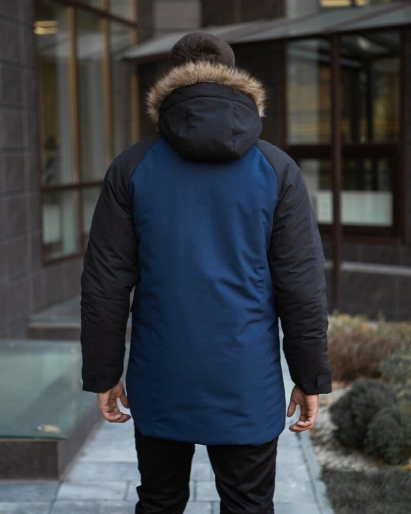 Парка чоловіча зимова середня на котоні з капюшоном Pobedov seniora udacha, укр, укр