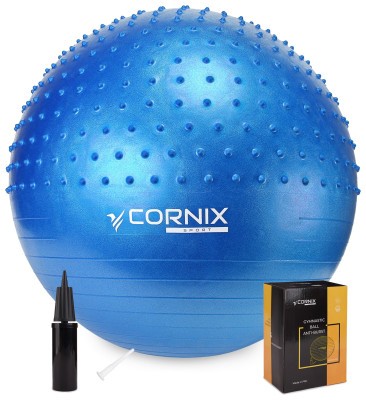М'яч для фітнесу (фітбол) Cornix 55 см напівмасажний Anti-Burst XR-0459 Blue