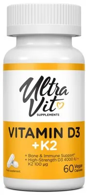 Vitamin D3 4000IU + K2 60 vcaps