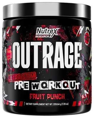 Outrage High-Stim Pre-Workout - 30 услуг Fruit Punch