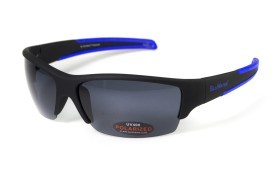 Очки поляризационные BluWater Daytona-2 Polarized (gray) серые в черно-синей оправе