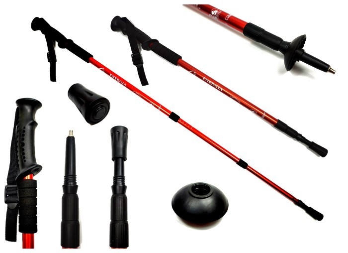 Палка для скандинавской ходьбы EasyFit Energia красная