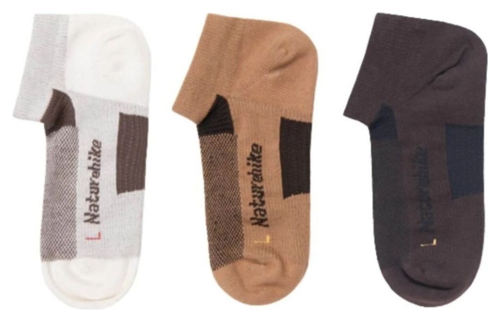 Шкарпетки швидко висихаючі Naturehike NH21FS013, 3 пари (бежеві, коричневі, чорні), розмір М