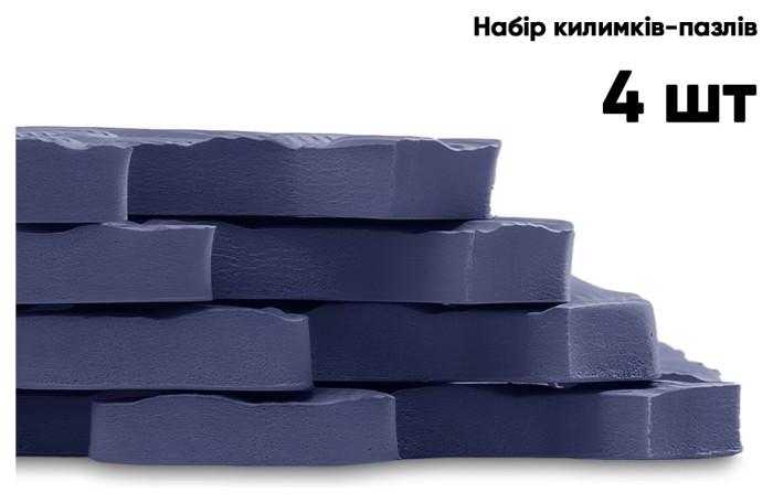 Татамі мат EasyFit SwallowTail 4 шт (60х60х1 см) пазл хвіст ластівки синій