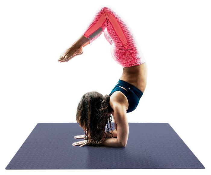 Татамі мат EasyFit SwallowTail 4 шт (60х60х1 см) пазл хвіст ластівки синій