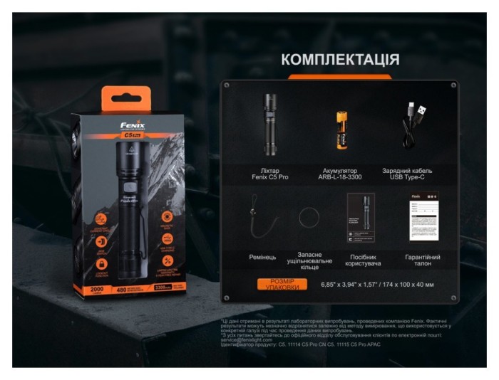 Фонарь ручной Fenix C5 Pro