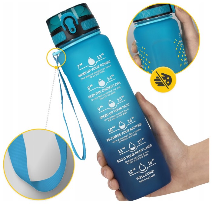 Бутылка для воды спортивная 4FIZJO 1000 мл Sky Blue/Blue (P-5905973400763)