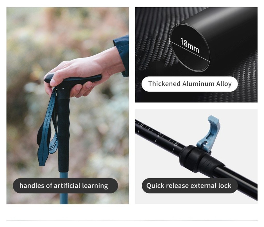 Трекінгова палиця Naturehike CNK2550DS012, 61-125 см, синя