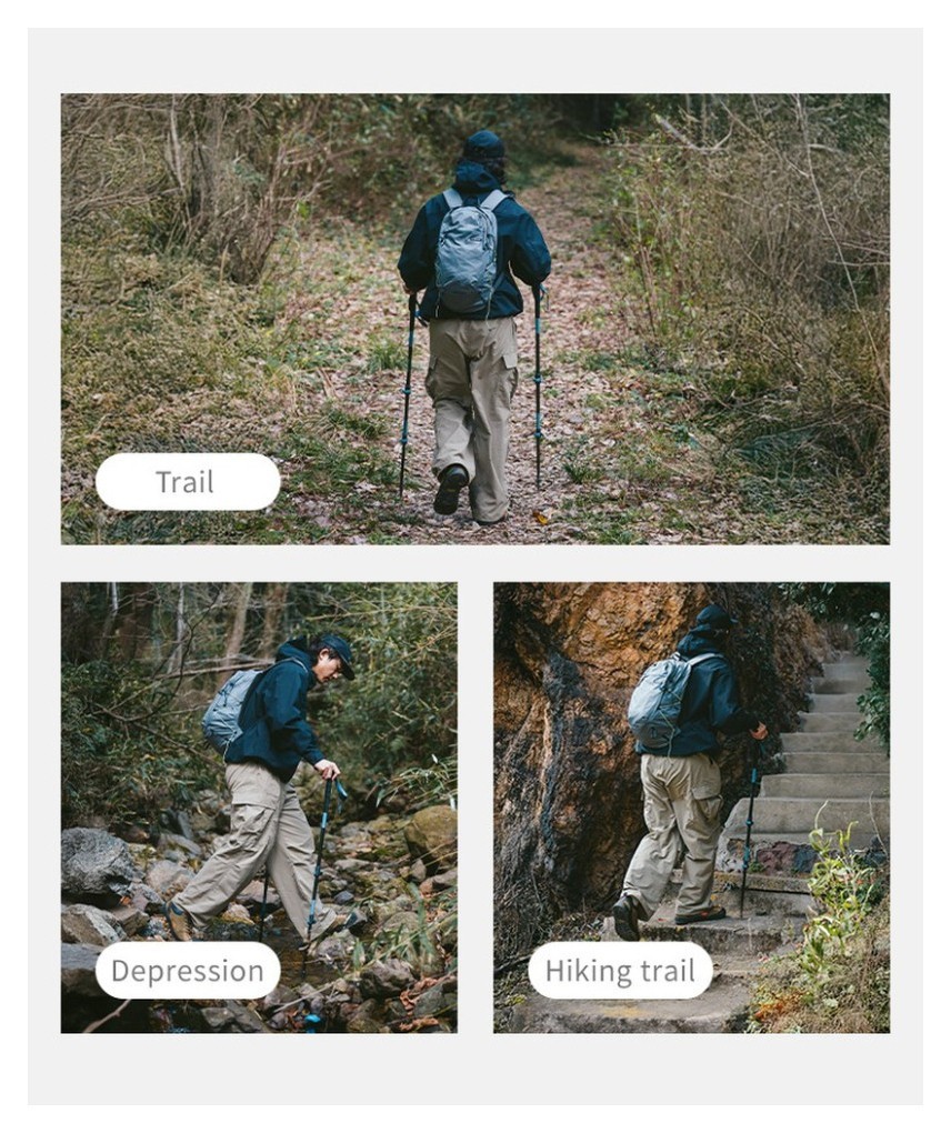 Трекінгова палиця Naturehike CNK2550DS012, 61-125 см, синя