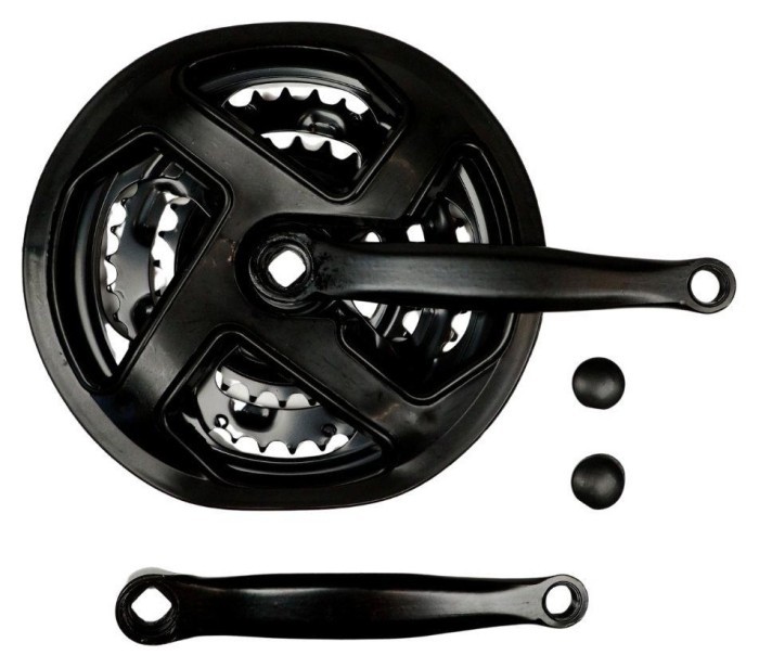 Шатун Сталь L170мм 28-38-48Т под квадрат VLT. черный