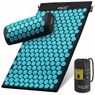 Килимок акупунктурний з валиком 4FIZJO Classic Mat Аплікатор Кузнєцова Black/Blue (P-5905973402385)