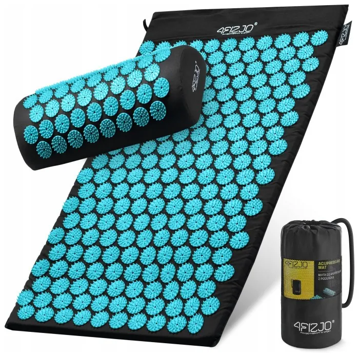 Килимок акупунктурний з валиком 4FIZJO Classic Mat Аплікатор Кузнєцова Black/Blue (P-5905973402385)