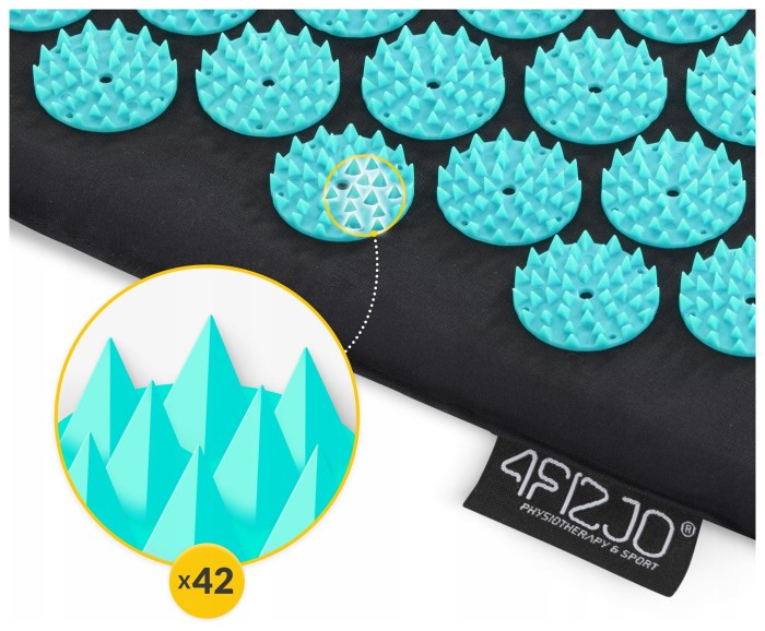 Килимок акупунктурний з валиком 4FIZJO Classic Mat Аплікатор Кузнєцова Black/Blue (P-5905973402385)