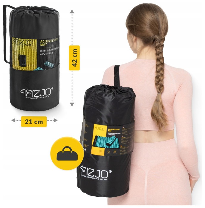 Килимок акупунктурний з валиком 4FIZJO Classic Mat Аплікатор Кузнєцова Black/Blue (P-5905973402385)