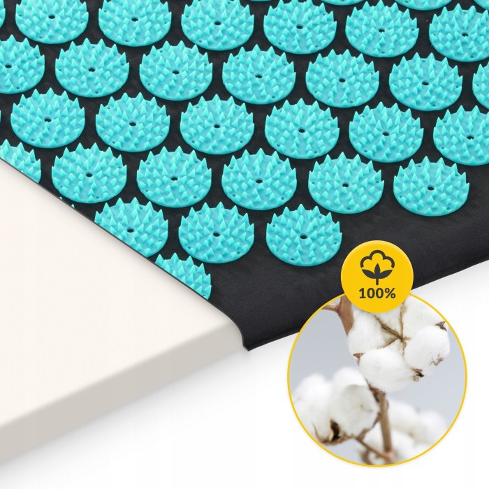 Килимок акупунктурний з валиком 4FIZJO Classic Mat Аплікатор Кузнєцова Black/Blue (P-5905973402385)