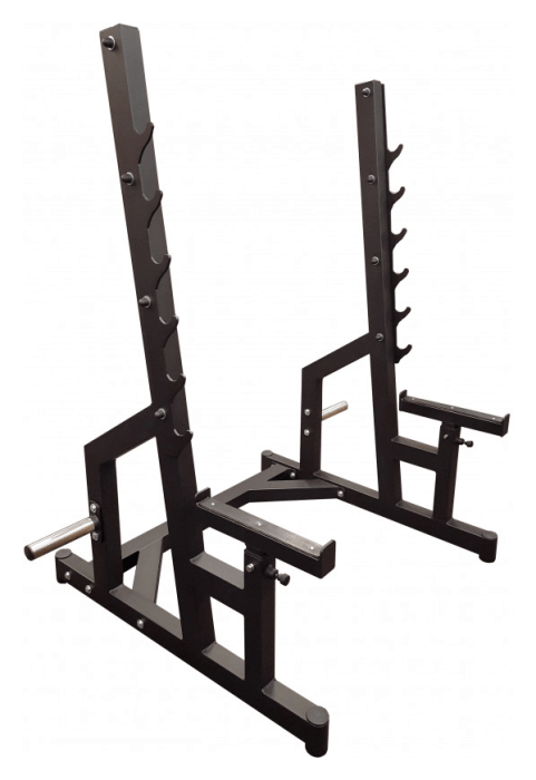 Скамейка Black Rock + Стойки Black Rock + Штанга резиновая RN-Sport 105 кг с олимпийским грифом