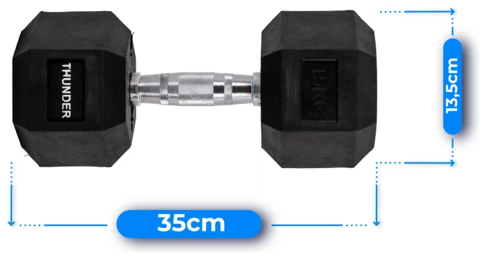 Гантель шестигранна THUNDER 15 кг