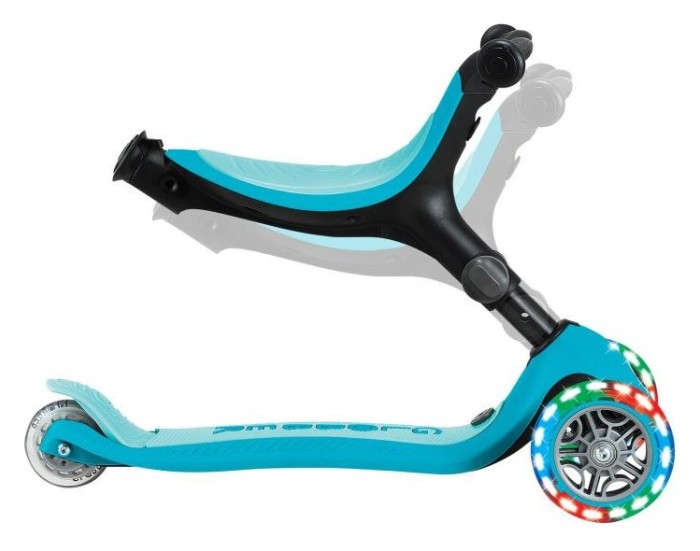 Самокат GLOBBER серії GO UP ACTIVE 360 аква, до 20/50кг, 1+, колеса що світяться, укр, укр
