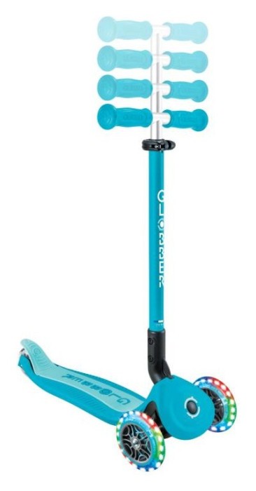Самокат GLOBBER серії GO UP ACTIVE 360 аква, до 20/50кг, 1+, колеса що світяться, укр, укр