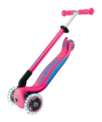 Самокат GLOBBER серії ELITE LIGHTS, фуксія, колеса з підсвіткою, 50кг, 3+, укр, укр