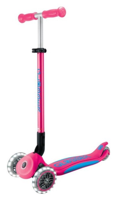 Самокат GLOBBER серії ELITE LIGHTS, фуксія, колеса з підсвіткою, 50кг, 3+, укр, укр