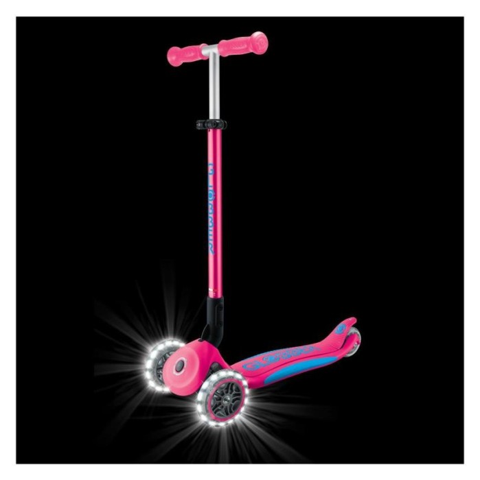 Самокат GLOBBER серії ELITE LIGHTS, фуксія, колеса з підсвіткою, 50кг, 3+, укр, укр