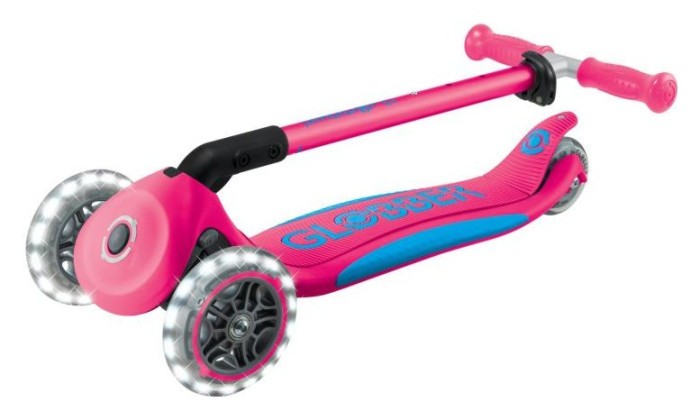 Самокат GLOBBER серії ELITE LIGHTS, фуксія, колеса з підсвіткою, 50кг, 3+, укр, укр
