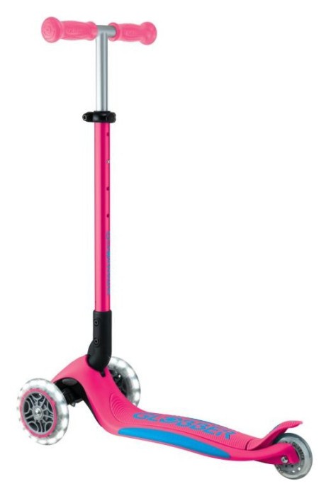 Самокат GLOBBER серії ELITE LIGHTS, фуксія, колеса з підсвіткою, 50кг, 3+, укр, укр