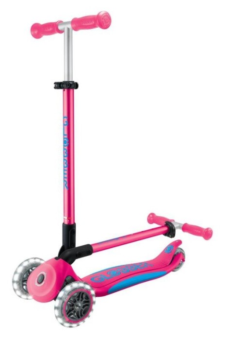 Самокат GLOBBER серії ELITE LIGHTS, фуксія, колеса з підсвіткою, 50кг, 3+, укр, укр