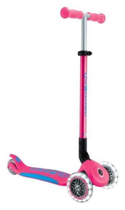 Самокат GLOBBER серії ELITE LIGHTS, фуксія, колеса з підсвіткою, 50кг, 3+, укр, укр