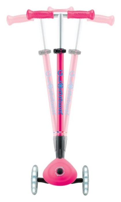 Самокат GLOBBER серії ELITE LIGHTS, фуксія, колеса з підсвіткою, 50кг, 3+, укр, укр