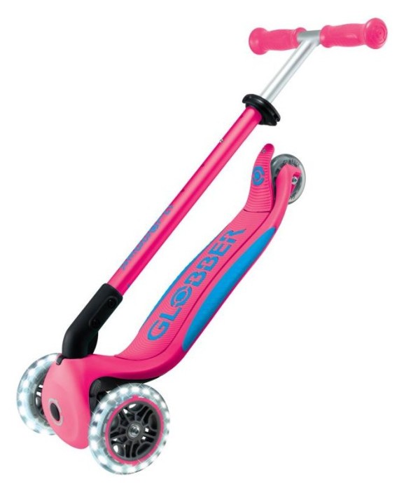 Самокат GLOBBER серії ELITE LIGHTS, фуксія, колеса з підсвіткою, 50кг, 3+, укр, укр