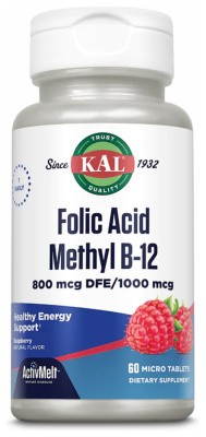 Folic Acid Methyl B-12 800mcg - 60 tabs Raspberry