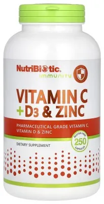 Vitamin C+D3&Zinc - 250 caps