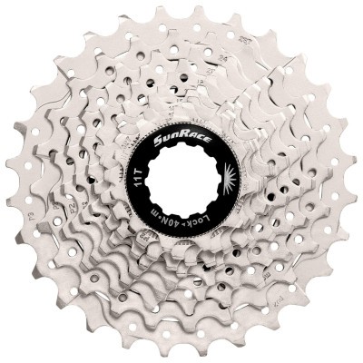 Кассета 10-k 11-28T SUN RACE RS1 стальной паук, Metallic Silver