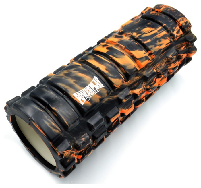 Массажний ролик (ролер) PowerPlay 4025 Massage Roller Чорно-оранжевий (33x14см.)