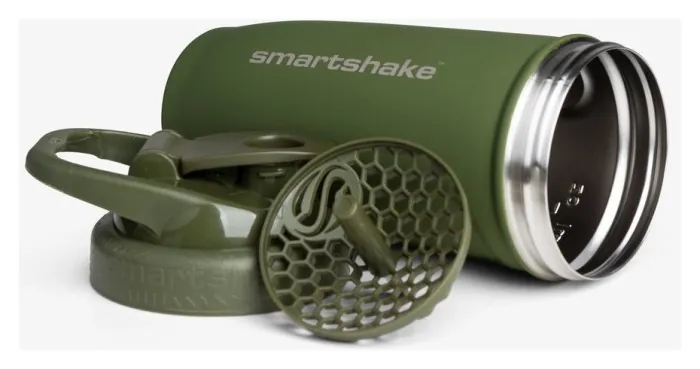 Шейкер спортивний SmartShake металевий Reforce Stainless Steel 30oz/900ml Army Green
